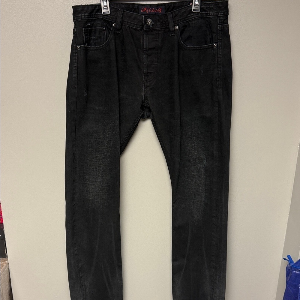 Cult of Individuality Rebel Straight Black Jeans W36 L34